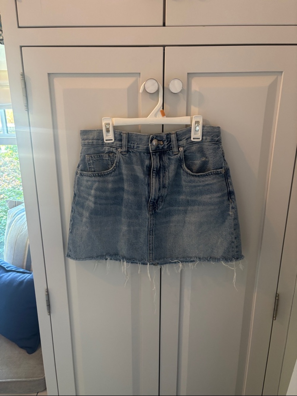 Madewell Distressed Denim Mini Skirt